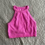 Aerie  hot pink high neck ribbed tank size medium Photo 1
