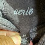 Aerie Side Ruched Hoodie Sweatshirt Gray Large Drawstring Comfy Pullover Photo 2