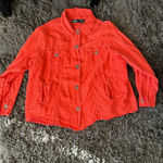 ZARA  orange linen shacket size large oversized Photo 0