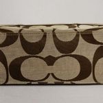 Coach F 15112 Signature Beige Bag with Gold Detailing Purple Lining EUC Photo 6