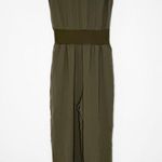 Theory Green Drapey Crepe Sleeveless Combo Jumpsuit – Size Small Photo 0