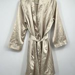 VTG Gold Colored Kimono Style Bridal Robe M Sexy Loungewear Pockets Size M Photo 0