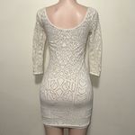 Bebe  bodycon dress nude undertone ivory top woman size M/L nice material thick Photo 6