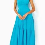 Lilly Pulitzer  Lucilyn One Shoulder Maxi Dress NWT 14 tangier teal Photo 0