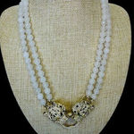 Eye Candy Los Angeles Agate Double Panther Head Crystal Pave Necklace Gold Tone Photo 0