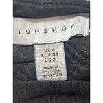 Topshop Black Pleated High Waisted Straight Wide Leg Trousers Dress Pants Size 2 Photo 3