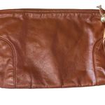 Lewis Vintage Leather Clutch Handbag Purse Zipper Gold Tassel Brown Leather Photo 1