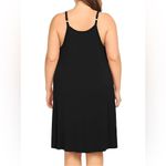 Chama Plus Size Chemise Soft Sexy Sleepwear Pleated Nightgowns Loungewear Black Photo 4