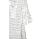 NWT J. Valdi Santa Barbara Big Shirt Tunic LaceUp Texture Stripe Coverup L White Size L Photo 5