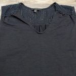 Banana Republic Black Linen Blend Sleeveless V-Neck Lace Detail Tank Top Size XS Photo 12