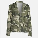 Zadig & Voltaire  Virginia Camo Raw-Edge Button-Front Cotton Blazer Jacket Large Photo 2