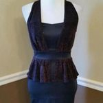 Mystic Black Sparkle Metallic Peplum Cut Halter Dress ModCloth Whimsigoth Glam Photo 0