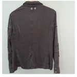 Pam & Gela  Tencel Twill Utility Cargo Jacket S Embroidered Eagle Patch Photo 1