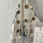 ANANTA S/M Blue Gold Metallic Lace Trim Boho Maxi Dress Made in India 25120 Size undefined Photo 4