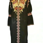 Johnny Was  Hailee Floral Print V-Neck 3/4 Bell Sleeve Ruffle Hem  Dress Size L. Photo 4