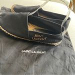 Saint Laurent  Black Spell Out Espadrille Shoes Size 38 Dust Bag Like New Photo 6