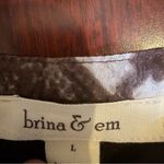 Brina & Em Snakeskin Halter Women's Top Size Large Brown Photo 4