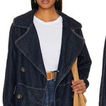 Free People  Denim Car Coat Size Medium Women’s Photo 0