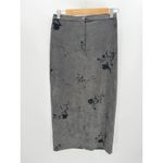 Norton Mcnaughton Womens Maxi Skirt Size 6 Grey Floral Faux Suede Vamp Goth Photo 5