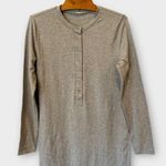 Reformation Stein Long Sleeve Henley Midi T Shirt Dress Size Large Photo 2