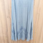 Holy Clothing Womens Maxi Dress Size 2X Blue Chambray Embroidered Boho Romantic Photo 3