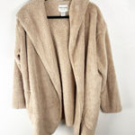 SABRINA LAUREN New York Tan Hooded Fuzzy Long Sleeves Open Front Jacket Size XL Photo 0