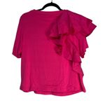 Mark James Badgley Mischka Pink Ruffle One Shoulder Tee Shirt Top L G Size L Photo 6