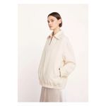 Vince ‎ Linen Blend Bomber Jacket Large Birch Beige NEW Chore Jacket Minimalist Photo 2