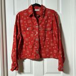 VTG Red Bandana Print Button Jacket Catalog Cotton Sz M Collared Pockets Western Size M Photo 2