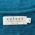 Velvet Tees Velvet Graham Spencer S Blue White Ombré Vintage Linen Oversized V-Neck T-Shirt Photo 3