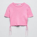 ZARA  ribbed open slit cropped top Photo 0