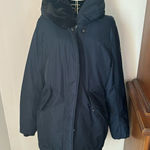 Abercrombie & Fitch Abercrombie blue poly filled winter coat with faux fur hood lining size M Photo 0