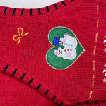 Vintage Women’s Holiday Edition Christmas Sweater Vest Snowman XL Red Photo 2