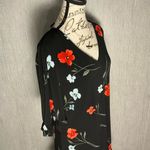 CeCe Black Dress with Red and White Floral Design Size Large Photo 4