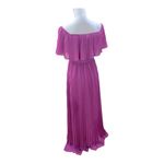 Luxxel PURPLE PLEATED MAXI OFF SHOULDER DRESS SIZE MEDIUM Photo 3