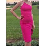 Lulus  All About The Glitz One-shoulder Dress in Hot Pink Size X-Small Photo 2