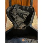 Versace Parfums Gold Metallic Bag Shoulder Purse Overnight Travel Black Tote Photo 3