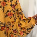 Free People Tiered Boho Floral Tunic Blouse size XS mustard yellow Photo 6