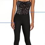 No Boundaries Sequin Black Bustier Top NWT Black Silver Corset Strappy Top Photo 2