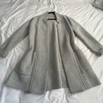 Madewell wool nude gray tan open front long oversized sweater coat XXS Photo 12