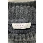 Sandro Paris Embellished Ribbed Wool & Cashmere Long Sleeve Gray Mini Dress US 2 Photo 5