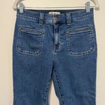 Madewell  Blue Mid Rise Kick Out Crop Jeans Size 28 Elkton Square Patch Pocket Photo 3