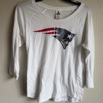 PINK - Victoria's Secret  NFL New England Patriots Glitter Logo White Tee Womens M Photo 0