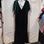 Emerald Green Velvet Flutter Sleeve V Neck Maxi Gown Evening Formal Reverly Size undefined Photo 3