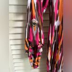 Michael Kors  Abstract Print‎ Long Sleeve Zip Front Flowy Midi Dress Size Small Photo 6