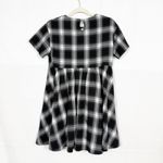 Disturbia Billie Check Mini Smock Dress Black Plaid Flannel Grunge Goth Punk Size 2 Photo 4