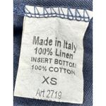 Terzo Millenio 100% Linen Lace Trim Shift Dress Blue Made in Italy Size XS EUC!! Photo 4