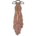 Teeze Me  Metallic Lace Glitter Mesh High Low
Dress in Blush, Sz 1/2 Photo 3