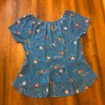 Hollister Blouse medium multicolored with Peplum and Short Sleeves ruffle bottom Photo 5