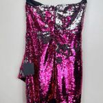 Lulus NWT Look Like a Star Magenta Pink Reversible Sequin Strapless Dress MEDIUM Photo 6